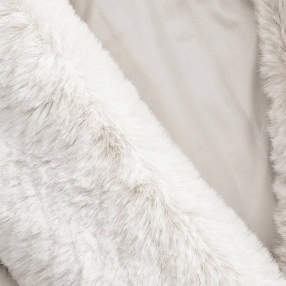 Apricot Casual Women's Elegant Beaded Waist faux Fur Collar jacket coat - Picture 10 of 10